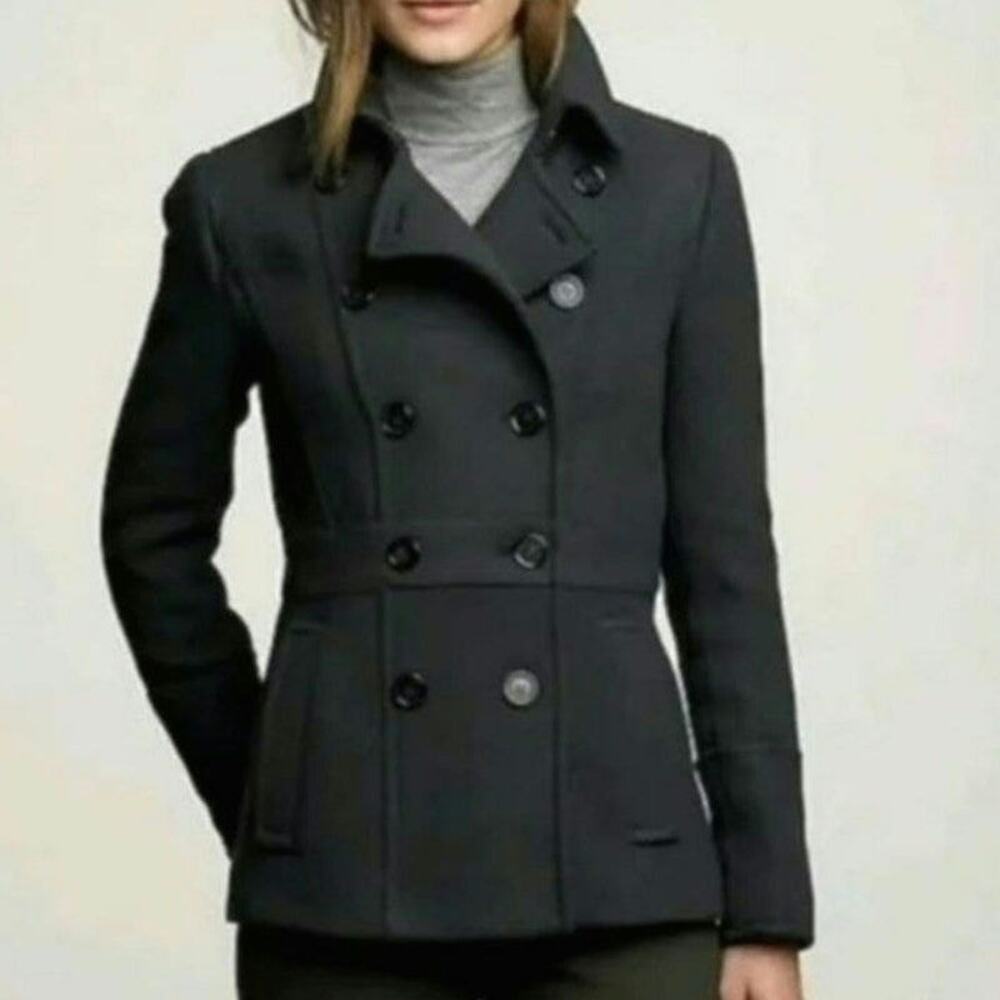 J.Crew Stadium Cloth by Nello Gori Wool Peacoat Double Breasted Dark Gray Coat 4